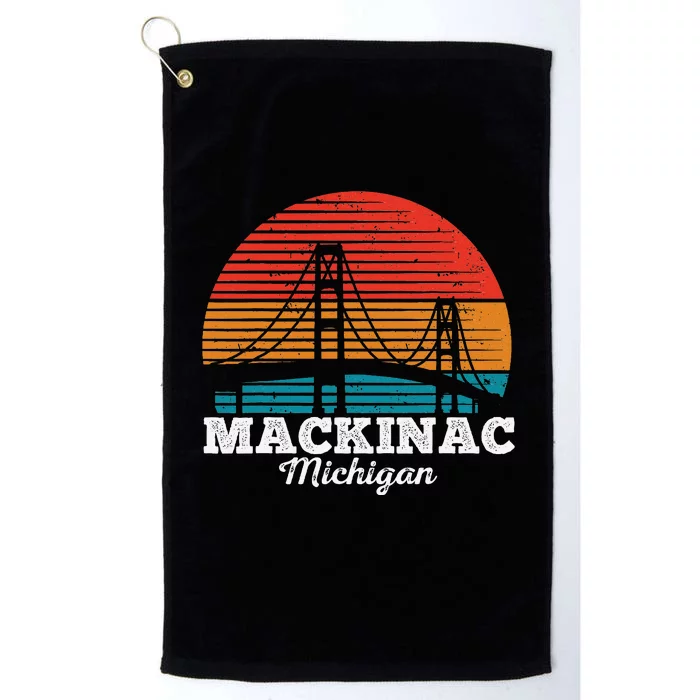 Mackinac Bridge Souvenir Mackinaw Island Retro Michigan Platinum Collection Golf Towel