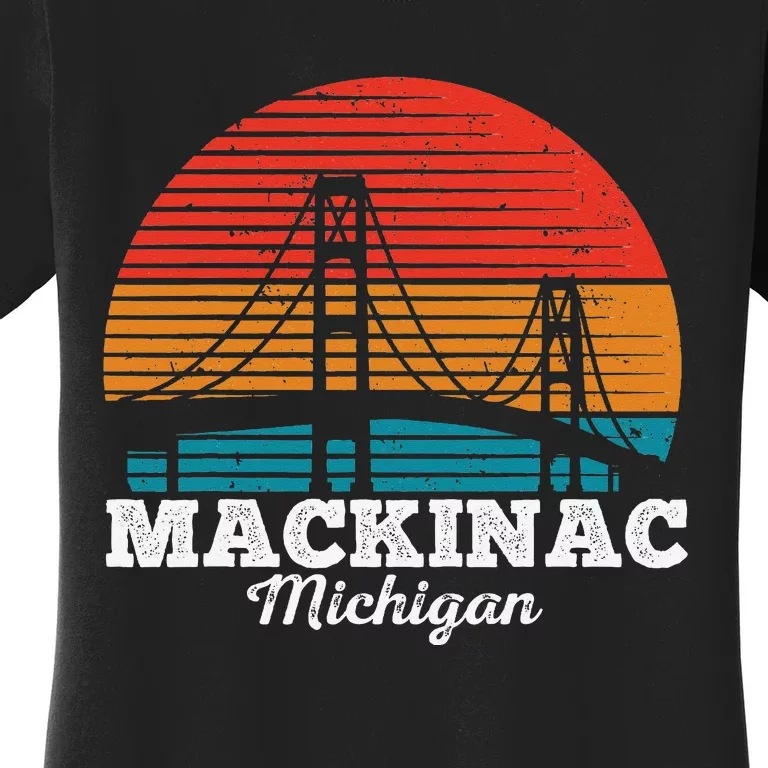 Mackinac Bridge Souvenir Mackinaw Island Retro Michigan Women's T-Shirt