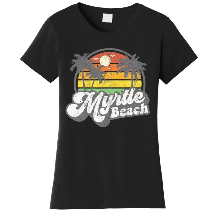 Myrtle Beach South Carolina Retro 70s Vintage Vacation Women's T-Shirt