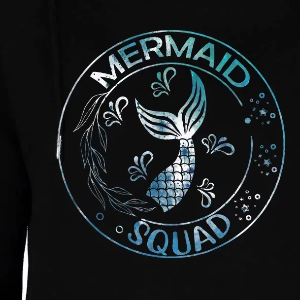 Mermaid Birthday Squad Party Matching Family Mermaid Lovers Womens Funnel Neck Pullover Hood