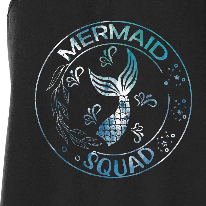 Mermaid Birthday Squad Party Matching Family Mermaid Lovers Women's Racerback Tank