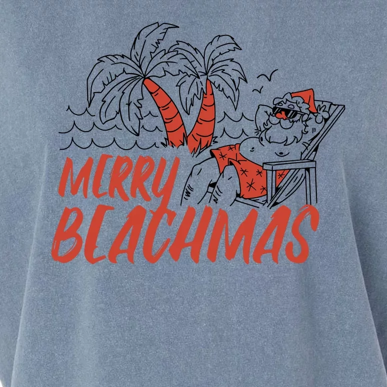 Merry Beachmas Santa Claus Vacation Garment-Dyed Women's Muscle Tee