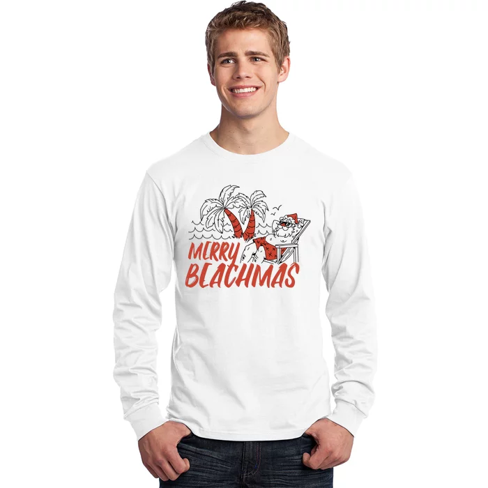 Merry Beachmas Santa Claus Vacation Long Sleeve Shirt