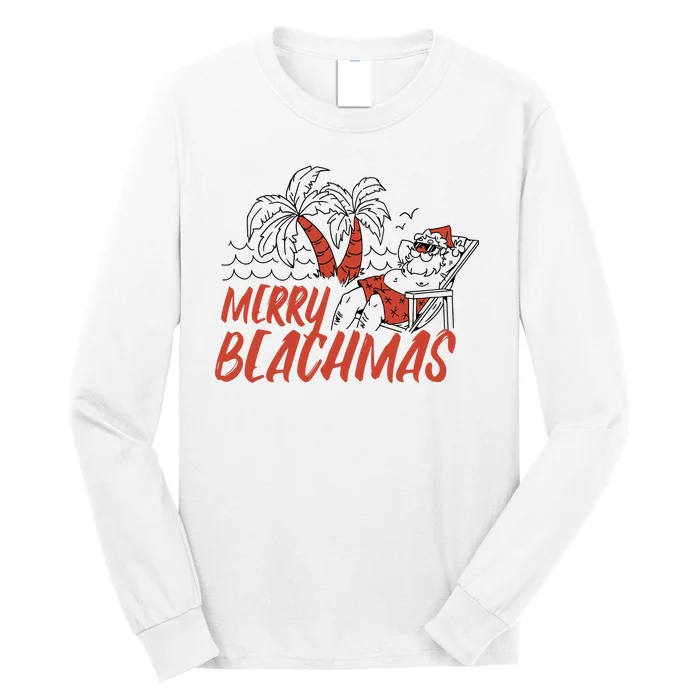 Merry Beachmas Santa Claus Vacation Long Sleeve Shirt