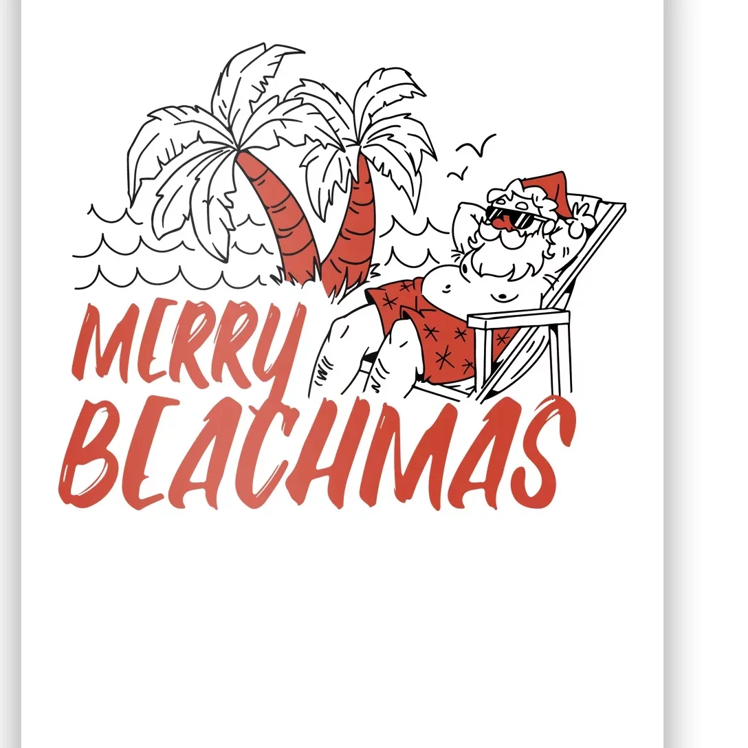 Merry Beachmas Santa Claus Vacation Poster