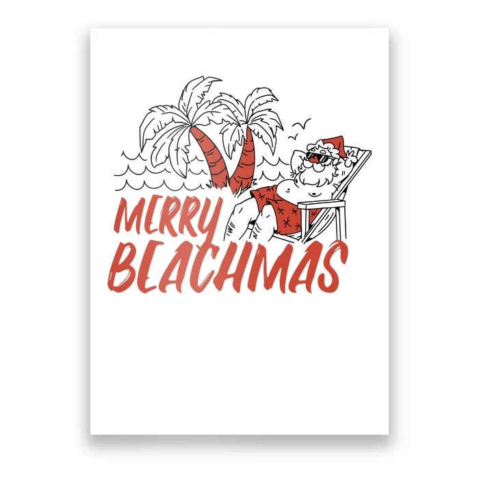 Merry Beachmas Santa Claus Vacation Poster