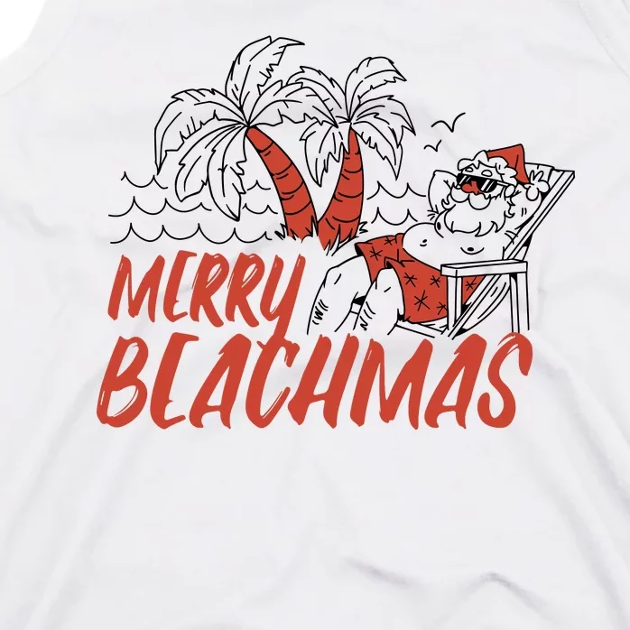 Merry Beachmas Santa Claus Vacation Tank Top