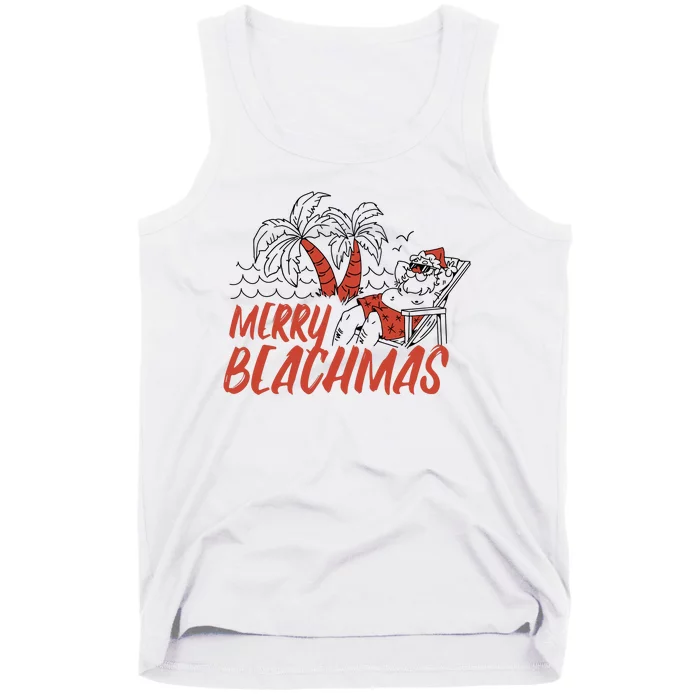 Merry Beachmas Santa Claus Vacation Tank Top