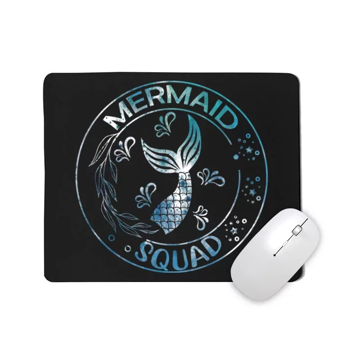 Mermaid Birthday Squad Party Matching Family Mermaid Mousepad