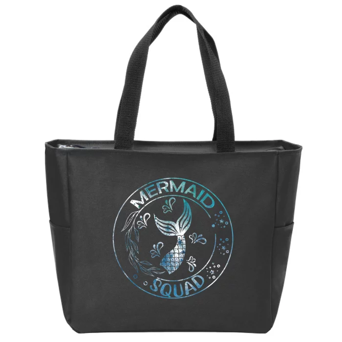 Mermaid Birthday Squad Party Matching Family Mermaid Zip Tote Bag