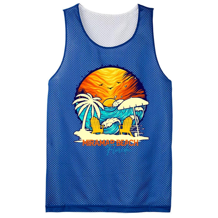 Miramar Beach Sunset Florida Vacation Couples Family Group Cute Gift Mesh Reversible Basketball Jersey Tank