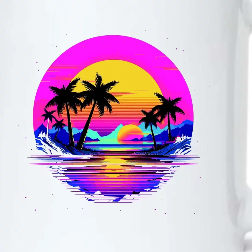 Miami Beach Sun Set Vibrant Black Color Changing Mug