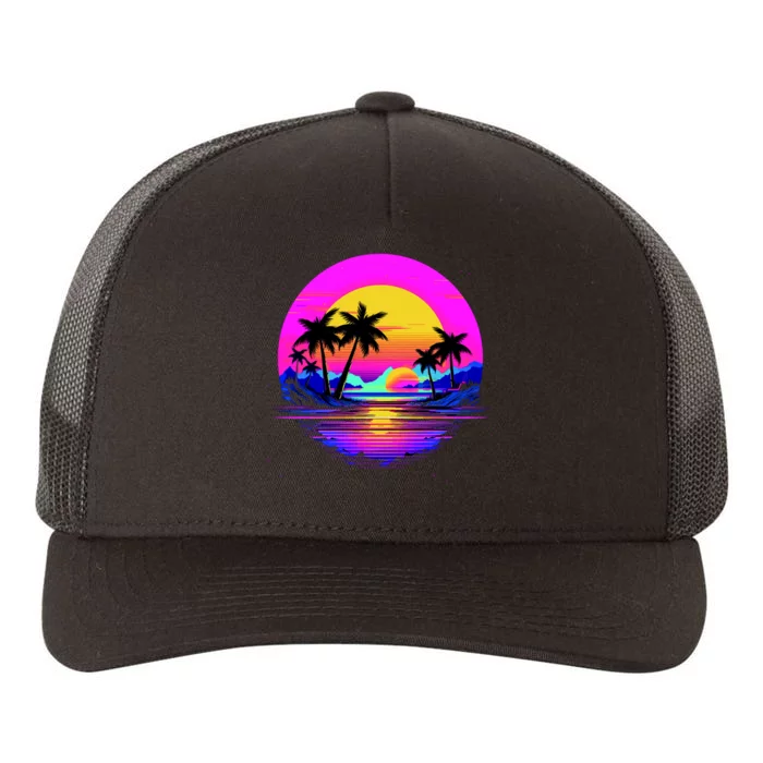 Miami Beach Sun Set Vibrant Yupoong Adult 5-Panel Trucker Hat