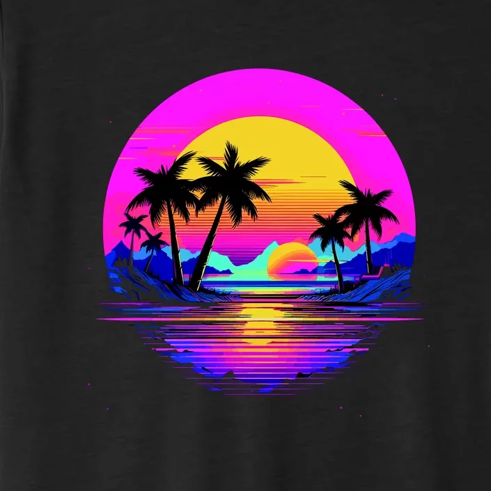 Miami Beach Sun Set Vibrant ChromaSoft Performance T-Shirt