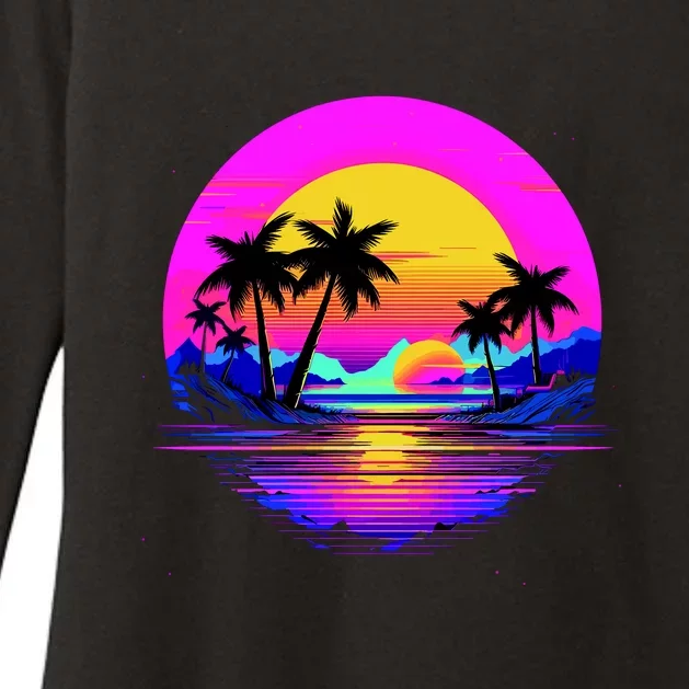 Miami Beach Sun Set Vibrant Womens CVC Long Sleeve Shirt