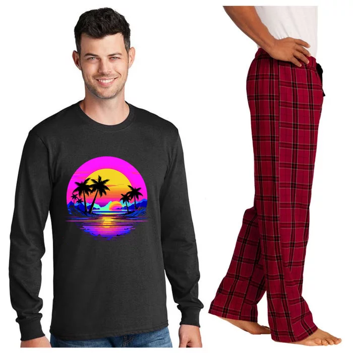 Miami Beach Sun Set Vibrant Long Sleeve Pajama Set