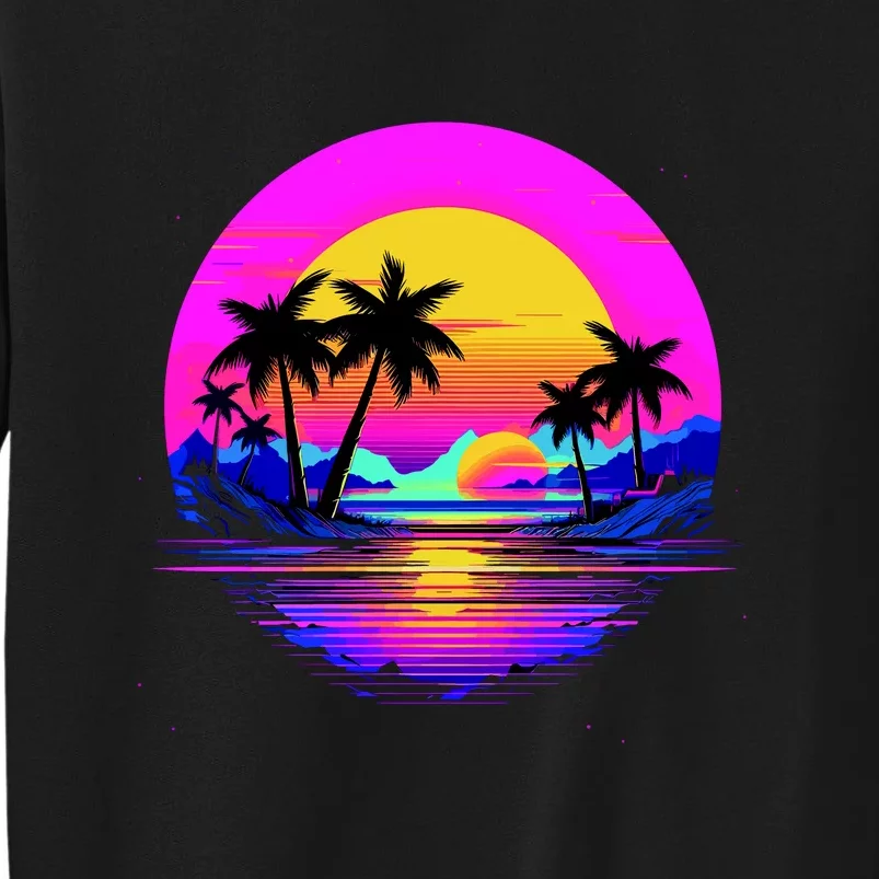 Miami Beach Sun Set Vibrant Tall Sweatshirt