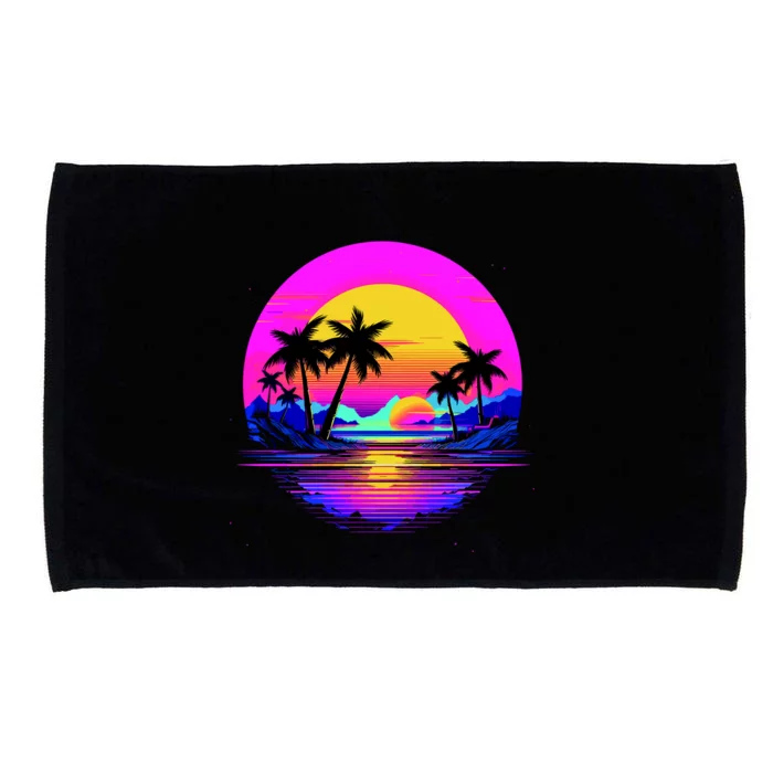 Miami Beach Sun Set Vibrant Microfiber Hand Towel