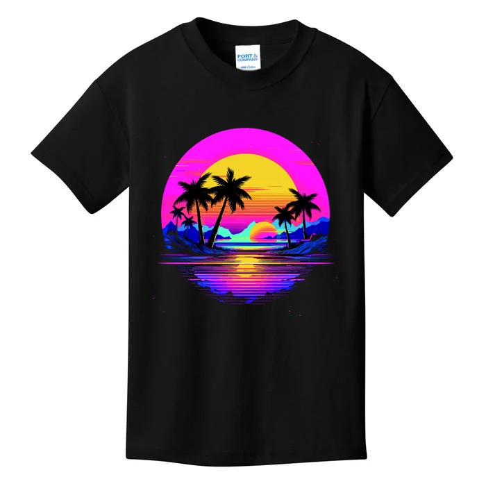 Miami Beach Sun Set Vibrant Kids T-Shirt