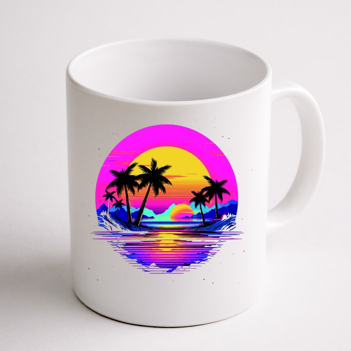 Miami Beach Sun Set Vibrant Front & Back Coffee Mug