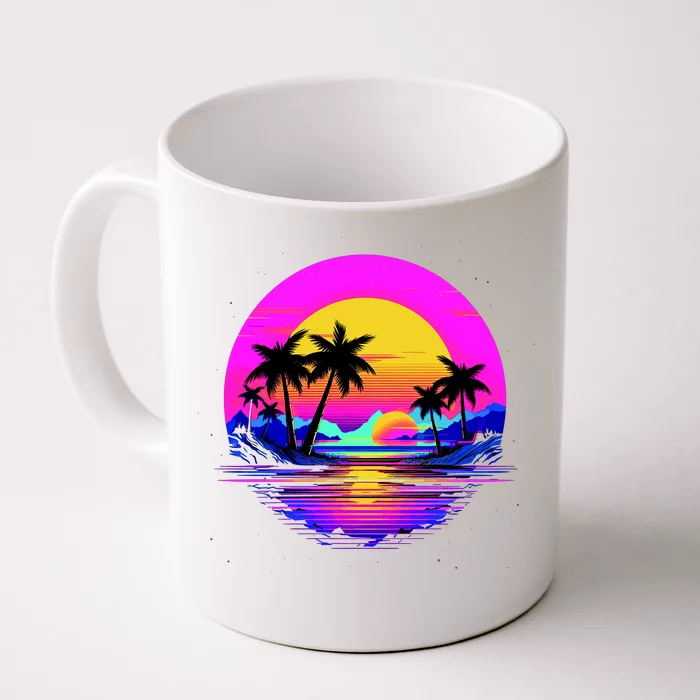 Miami Beach Sun Set Vibrant Front & Back Coffee Mug