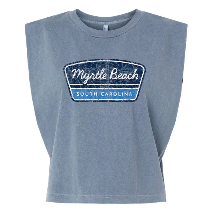 Myrtle Beach South Carolina Retro Throwback Souvenir Garment-Dyed Women's Muscle Tee