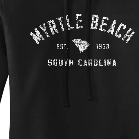 Myrtle Beach Souvenir Est 1938 South Carolina Retro Varsity Women's Pullover Hoodie