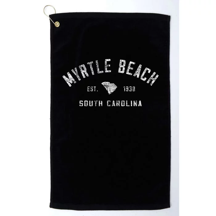 Myrtle Beach Souvenir Est 1938 South Carolina Retro Varsity Platinum Collection Golf Towel