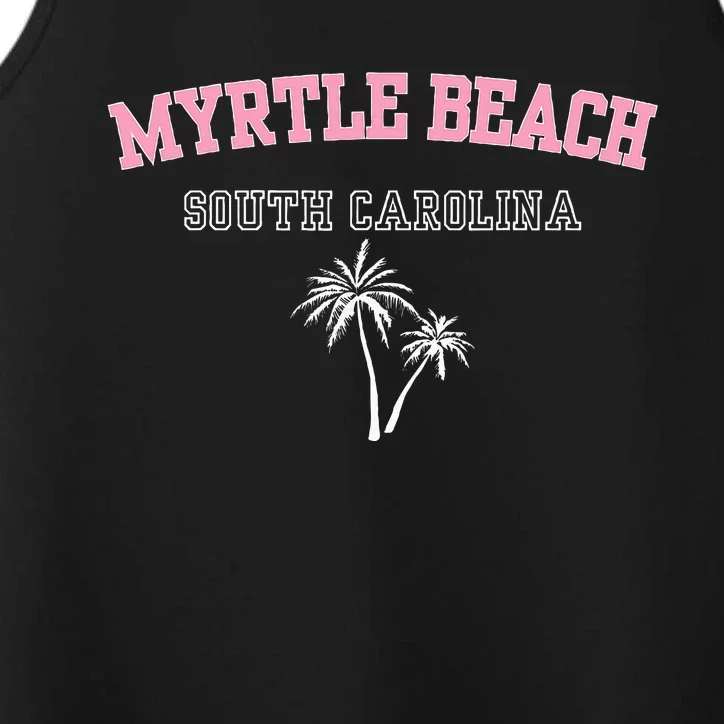 Myrtle Beach South Carolina Souvenir Palm Tree Holiday Performance Tank