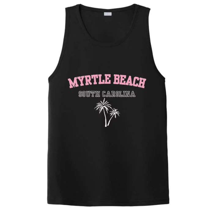 Myrtle Beach South Carolina Souvenir Palm Tree Holiday Performance Tank