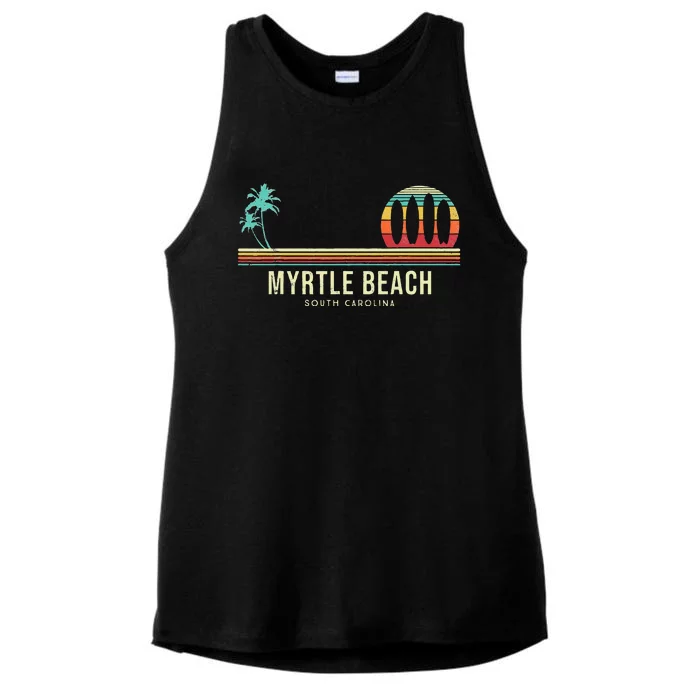 Myrtle Beach Summer Surf Ladies Tri-Blend Wicking Tank