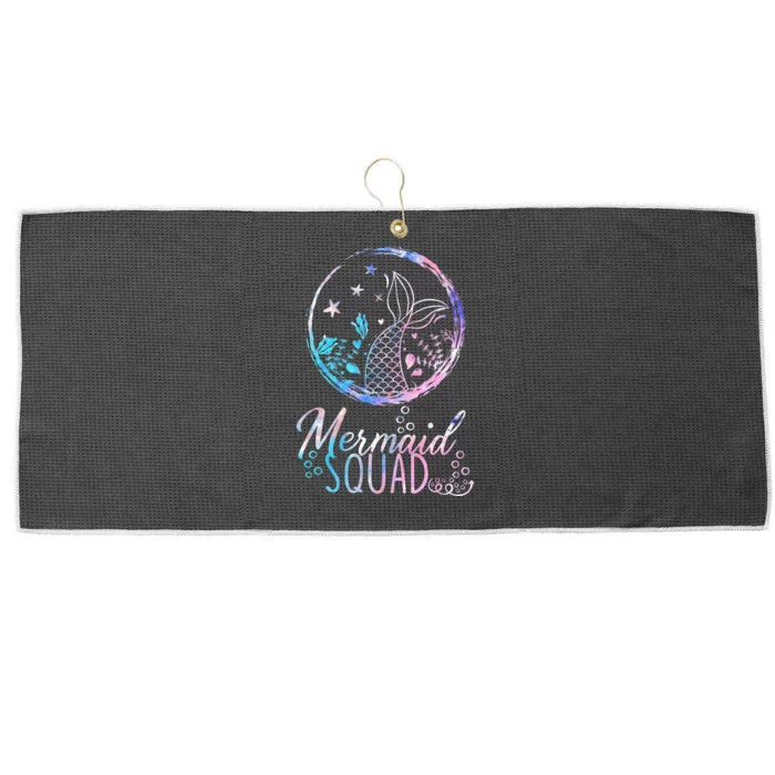 Mermaid Birthday Squad Party Matching Family Mermaid Lovers Large Microfiber Waffle Golf Towel