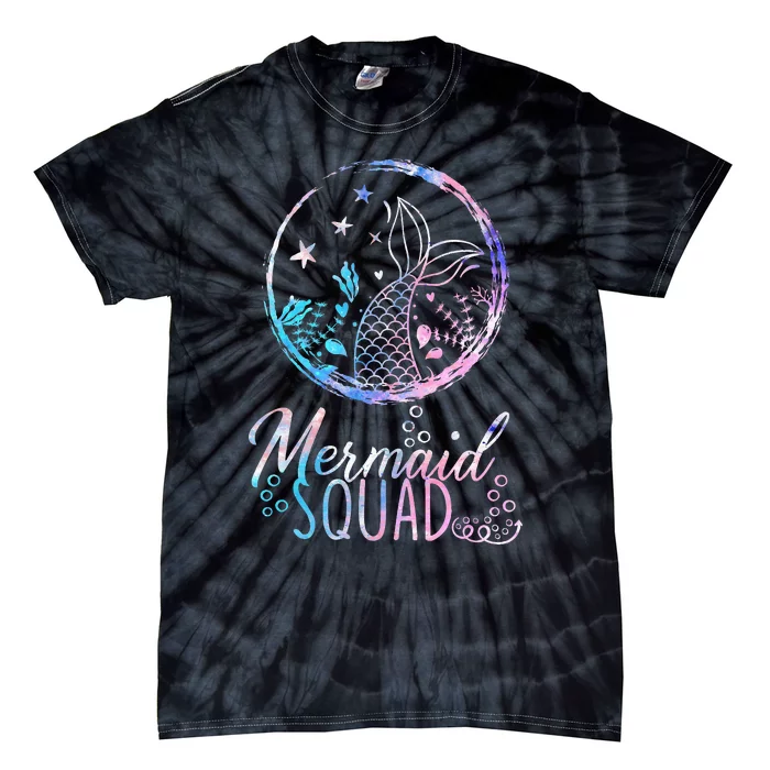 Mermaid Birthday Squad Party Matching Family Mermaid Lovers Tie-Dye T-Shirt