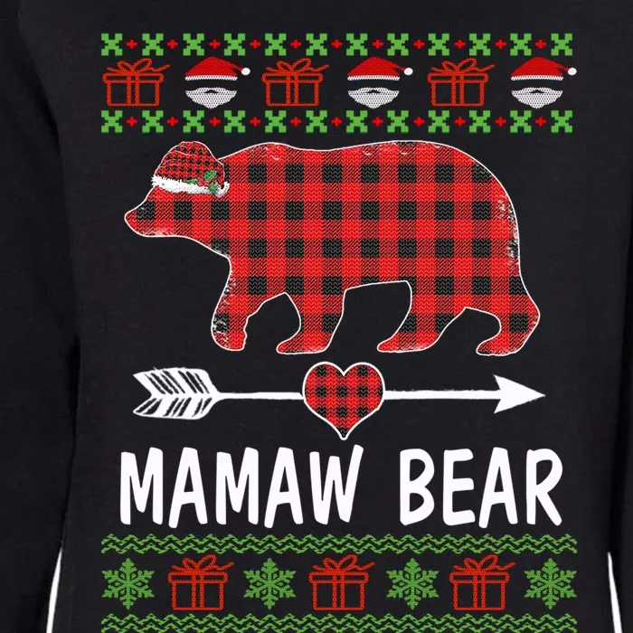 Mamaw Bear Santa Red Plaid Family Pajamas For Christmas Mama Gift Womens California Wash Sweatshirt