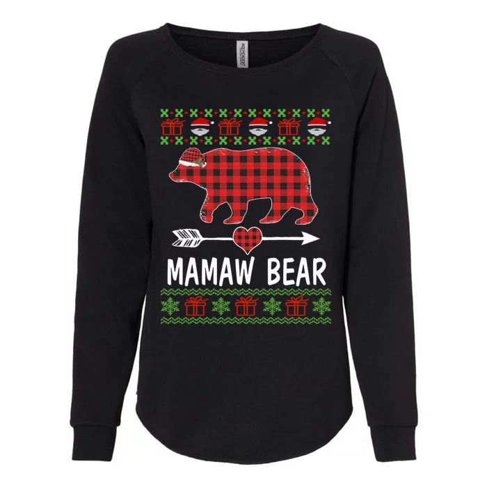 Mamaw Bear Santa Red Plaid Family Pajamas For Christmas Mama Gift Womens California Wash Sweatshirt