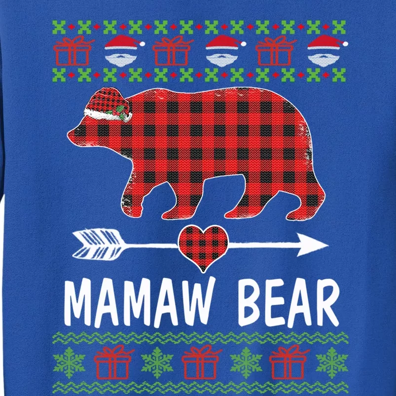 Mamaw Bear Santa Red Plaid Family Pajamas For Christmas Mama Gift Tall Sweatshirt