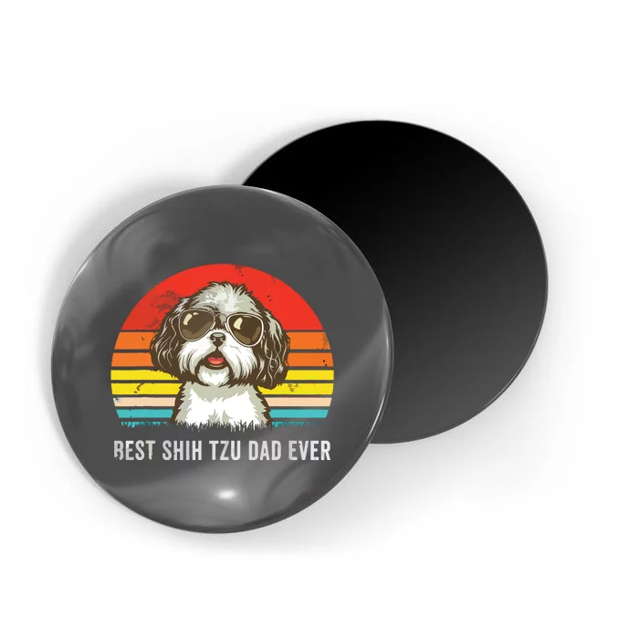 Men Best Shih Tzu Dad Ever Funny Shih Tzu Dad Gift Dog Lover Magnet