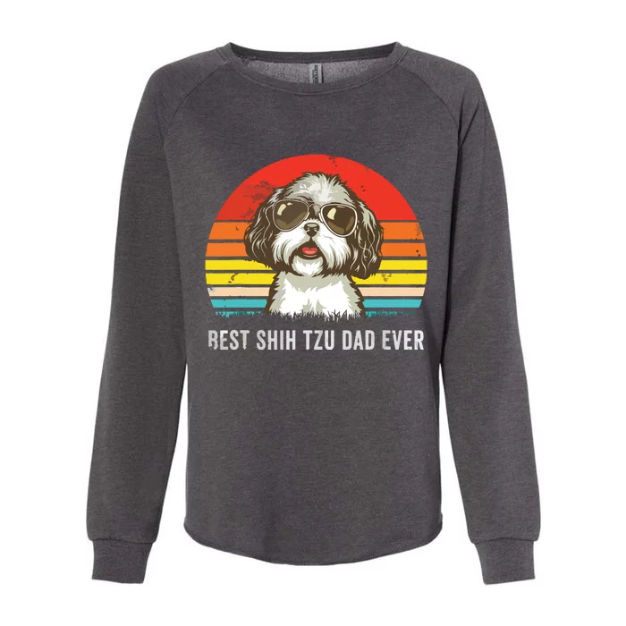 Men Best Shih Tzu Dad Ever Funny Shih Tzu Dad Gift Dog Lover Womens California Wash Sweatshirt