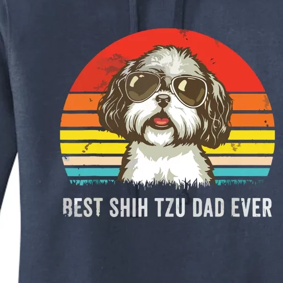 Men Best Shih Tzu Dad Ever Funny Shih Tzu Dad Gift Dog Lover Women's Pullover Hoodie