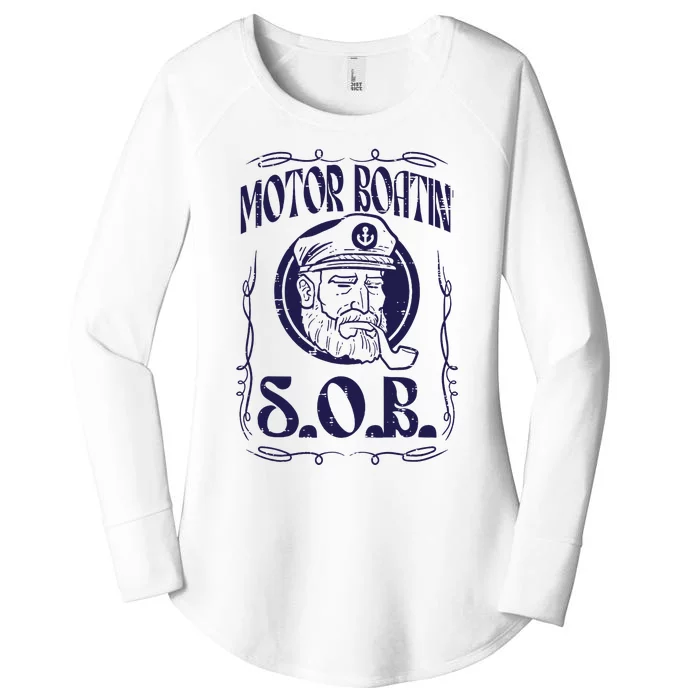 Motor Boating Sob Funny Motorboat Humor Captain Owner Women's Perfect Tri Tunic Long Sleeve Shirt