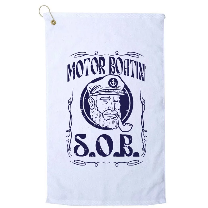 Motor Boating Sob Funny Motorboat Humor Captain Owner Platinum Collection Golf Towel