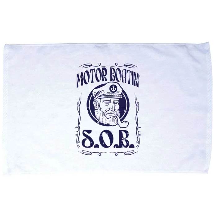 Motor Boating Sob Funny Motorboat Humor Captain Owner Microfiber Hand Towel