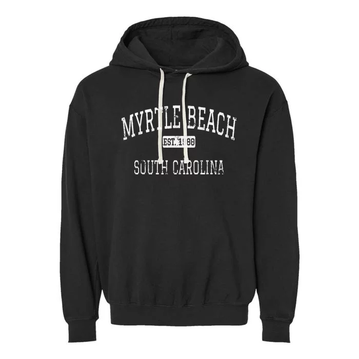 Myrtle Beach South Carolina SC Vintage Garment-Dyed Fleece Hoodie