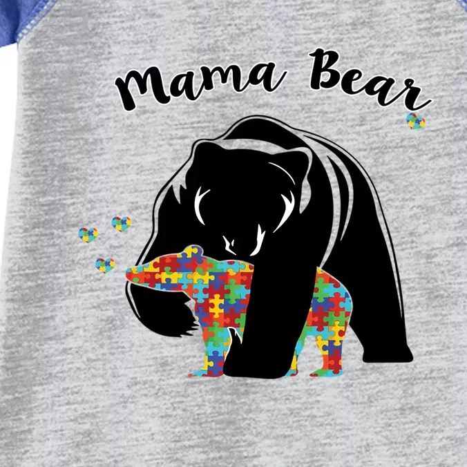 Mama Bear Support Love Autism Awareness Gift Infant Baby Jersey Bodysuit