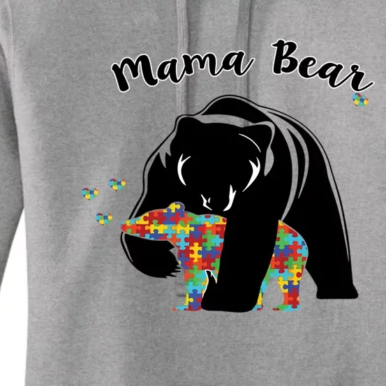 Mama Bear Support Love Autism Awareness Gift Women's Pullover Hoodie