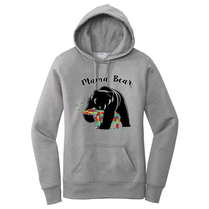 Mama Bear Support Love Autism Awareness Gift Women's Pullover Hoodie