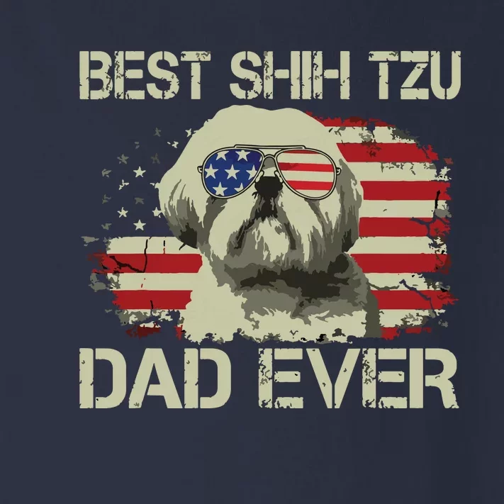 Men Best Shih Tzu Dad Ever T Dog Lover American Flag Gift Toddler Long Sleeve Shirt