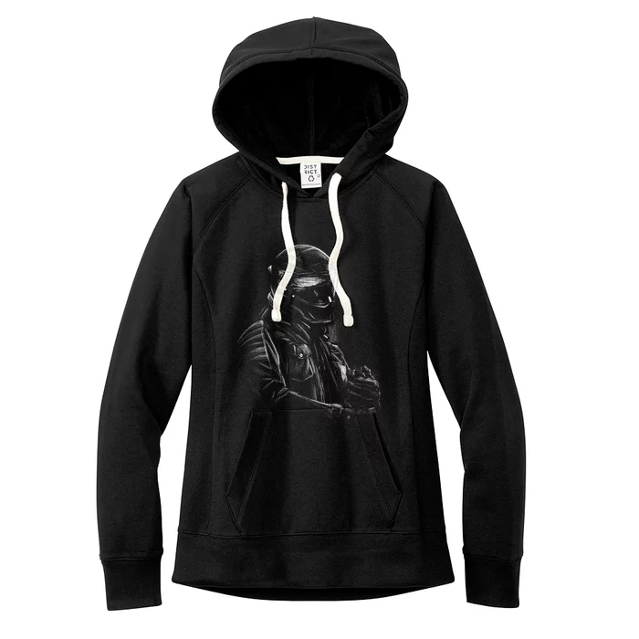 Motorcycle Biker Sketch Women's Fleece Hoodie