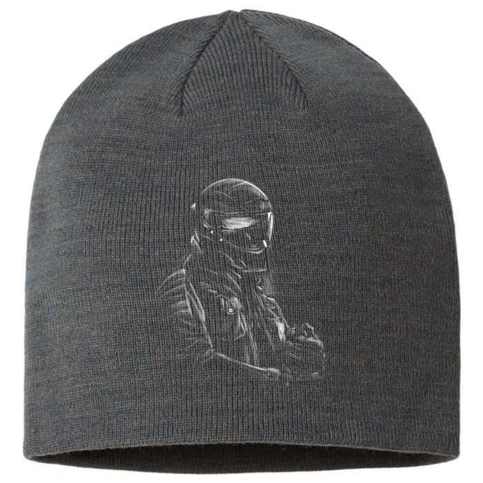 Motorcycle Biker Sketch 8 1/2in Sustainable Knit Beanie