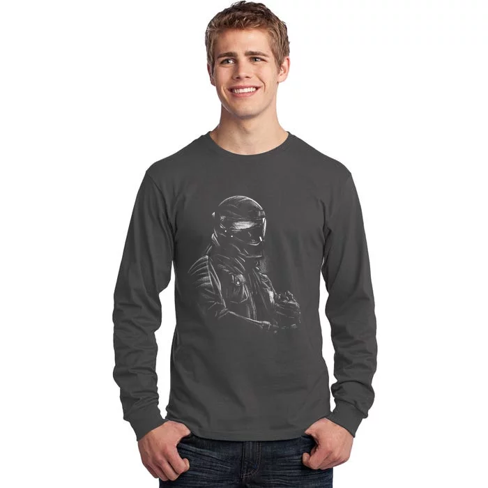 Motorcycle Biker Sketch Tall Long Sleeve T-Shirt